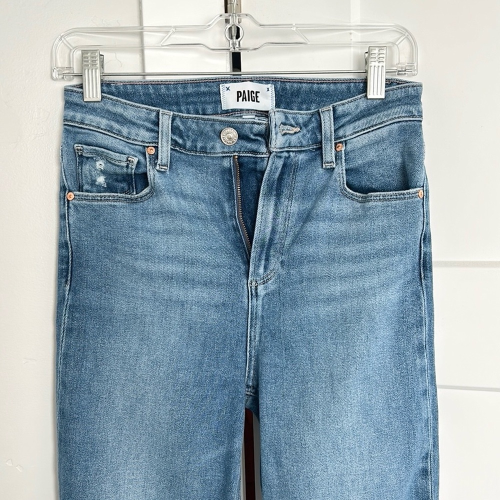 Paige straight leg high rise jeans